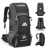 flintronic Wanderrucksack Herren Damen 50L, Outdoor Rucksack Trekkingrucksack, Leichter Wasserdichter Campingrucksack für Reisen Sport, Wandern, Bergsteigen, Camping, Schwarz