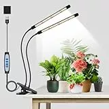 Garpsen wachsen Lichter für Indoor-Pflanzen, 2 Köpfe Vollspektrum-LED-Pflanze wachsen Lichter, 40 LEDs Clip auf Pflanzenlicht für kleine Pflanzen mit Timer-Einstellung (6/12/16H), 5 Level dimmbar