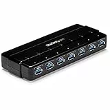 StarTech.com 7 Port USB 3.0 SuperSpeed Hub - USB 3 Hub Netzteil / Stromanschluss und Kabel - Schwarz