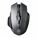 inphic Bluetooth Maus, Wiederaufladbare Tri-Mode 5.0/4.0 + 2.4G Wireless, 800-1600DPI Tragbar für Laptop PC Computer MacOS, 6 Tasten, Silent Click, Verbesserter 700mAh Akku, Grau