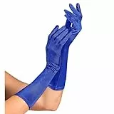 W WIDMANN MILANO Party Fashion - Satin Handschuhe mit Elasthan-Anteil, 1 Paar, Länge 40 cm, Accessoire, 20er Jahre, Karneval