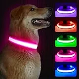 Kpuplol Leuchthalsband Hund, Hundehalsband Leuchtend, Wiederaufladbar Hundehalsband Leuchtend LED Halsband für Hunde Einstellbare Größe, 3 Beleuchtungsmodi für Kleine Mittlere Große Hunde