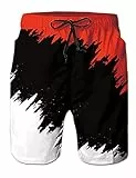 Fanient Herren Badehose 3D Painting Funny Grafik Badeshorts Schnelltrocknend Strandkleidung Sports Running Baden Strand Surf Board Shorts XL