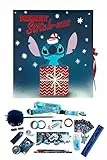 Undercover - Adventskalender Disney Stitch - Faltbare Box mit Schleife - 24 kreative Überraschungen - Bastelmaterialien und Schreibwaren - Geschenkartikel