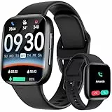 Smartwatch Herren Damen, 1,85'-AMOLED-Bildschirm Smart watch mit Telefonfunktion, 100+ Sportmodi, Fitness Tracker, Pulsmesser, Schlafmonitor, Schrittzähler, 3ATM wasserdicht Sportuhr für Android & iOS