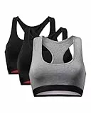 DANISH ENDURANCE Damen Bralette BH aus Bio-Baumwolle, 3 Pack, Bügellos und bequemer Halt (Mehrfarbig (2X Schwarz, 1x Dunkelgrau), Medium)