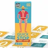 ATM Gaming Quickstop - Das Buchstaben-Duell - Sommer-Edition - Kartenspiel für Jugendliche und Erwachsene - Schnell und Verrückt - 2 bis 7 Spieler - Kartenspiel ab 10 Jahren - Reisespiel