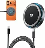 THREEKEY Magnetisches Wireless Ladegerät 25W, Qi2.2-kompatible Induktive Ladestation mit Kühlventilator und LED-Licht, Magnetischer Schnellladepad mit 2m Kabel für iPhone 17/16/15/14/13/12