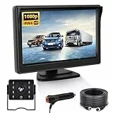 Hikity Rückfahrkamera HD Autokamera Set mit 5Zoll HD Monitor Einparkhilfe mit IP68 wasserdichte Rückfahrkamera für LKW/Van/Wohnmobil/Anhänger/PKW/Wohnwagen