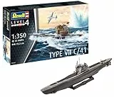 Revell Modellbausatz U-Boot Typ VII C/41 - Maßstab 1:350 - Detailreiche Nachbildung - Variantenreiche Abziehbilder für U998 und U1004