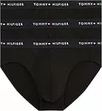 Tommy Hilfiger Herren 3er Pack Unterhosen Hip Briefs mit Logobund, Schwarz (Blk/Blk/Blk), L