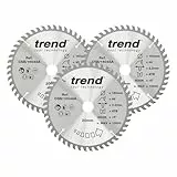 Trend Holz Kreissägeblatts, 3er-Pack, 160mm Durchmesser, 20mm Bohrung, 48 Zähne, HW, 2,2mm Schnittbreite, +15° Haken, CSB/160/3PK