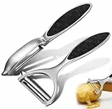 Sparschäler Schäler Edelstahl Zweischneidig Pendelklinge Rostfrei Spülmaschinengeeignet, 2PCS für Küche für Obst Karotten Auberginen Paar Mango Gurken Schokolade mit ergonomischem rutschfesten Griff