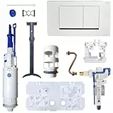 Ersatzteilset, Reparaturset, Umrüstset für Geberit Spülkästen Bj 1988-1998 auf 2-Mengen-Spülung, inkl. Twinline 30 Drückerplatte, weiss