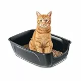 Ferplast Katzenklo XXL, offene Katzentoilette Extra Large, aus Kunststoff, für große Katze L 67 × W 49 × H 24 cm, Schwarz