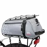 KEMIMOTO 2 IN 1 Gepäckträgertasche, 8L & Wasserdicht Fahrradtaschen für Gepäckträger, Mehrere Fächer, mit Tragegriff und Schultergurt, Fahrrad Taschen hinten