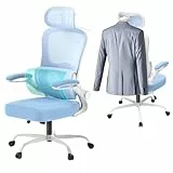 Aevoriax N56 Ergonomischer Bürostuhl mit dynamischer Lendenwirbelstütze, Dickes weiches Sitzkissen für das Büro zu Hause, mehrfach verstellbare Kopfstütze des Bürostuhls blau