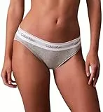 Calvin Klein Damen Slip Bikini Form mit Logobund, Grau (Grey Heather), S
