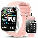 2026 Smartwatch Herren Damen, 1,85' HD-Touchscreen Smart Watch mit Telefonfunktion, 112+ Sportmodi Fitness Tracker, IP68 Wasserdicht Sportuhr mit Pulsmesser Schrittzähler für iOS Android, Rosa Uhr
