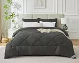 WAVVE Bettdecke 200x200 cm Winterdecke Warm, Steppdecke Winter XL 450 GSM Mikrofaser Duvet 200x200cm, Weiche Kuschelige Steppbettdecke Grau 200 x 200 (1800g Füllung)
