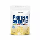Weider - Protein 80 Plus - 4-Komponenten Protein Pulver - Hoher Proteingehalt mit 80% Eiweiß - Cremige Shakes mit Calcium & Vitamin B6 - 500g - Vanille