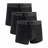 Under Armour Herren Tech Performance Boxershorts im 3er-Pack, 8 cm Beinlänge – atmungsaktiv, feuchtigkeitsableitend, weiches Tragegefühl, ganztägiger Komfort, Schwarz, M