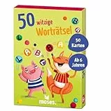 moses. 50 witzige Worträtsel, Kartenset mit lustigen Wortspielen und Buchstabenrätseln, Kindergeburtstag, Schulstart und Urlaub, für Kinder ab 6 Jahren, Yellow