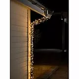 Konstsmide Micro LED Lichterkette, 120 bernsteinfarbene Dioden, 24V Außentrafo, schwarzes Kabel - 3612-800