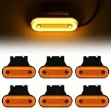 HOVCEH Begrenzungsleuchten Led 12V 24V, 6 Pcs Seitenbegrenzungsleuchten Led Größe: Länge: 115 mm - Höhe: 75 mm, Positionsleuchten Immer Hell mit Halterung Für LKW PKW KFZ Anhänger (Gelb)