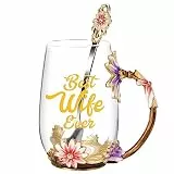 OEAGO Geschenke für die Frau vom Ehemann, romantische Teetasse, Geschenke für sie, Geburtstag, Blume, Glastassen, Hochzeit, Muttertag, Weihnachten, Jahrestag