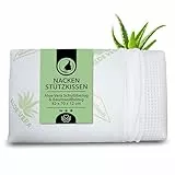 MaxxGoods orthopädisches Kissen, Nackenstützkissen aus Visco Gelschaum mit Aloe Vera Schutzbezug & Innenbezug 100% Baumwolle - Kopfkissen für Bauch- Rücken- und Seitenschläfer (42cm x 70cm x 12cm)