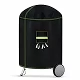 VDISRR Kugelgrill Abdeckung, Schwerlast 600D Oxford Gewebe Grillabdeckung Wetterfest mit Lüftungsfenster, Abdeckhaube für Kettle Holzkohlegrill, Schutzhülle für Rundgrill, Ø50x81cm