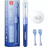 Oclean Ease elektrische Zahnbürste Blau, Tragbare Schallzahnbürste geeignet für Reisen, USB-Ladung Zahnbürste mit 3 Bürstenköpfen, Sonic Electric Toothbrush mit Timer, 2 Putzmodi mit Wandhalterung