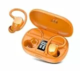 Bluetooth Kopfhörer Sport, In Ear Kopfhörer Kabellos Bluetooth 5.3 Kabellose Kopfhörer mit 4 Mic, 128 Std Spielzeit, 2025 Neue Weicher Ohrbügel, IP7 Wasserdicht Ohrhörer LED-Anzeige USB-C for Running