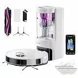 EUREKA E10s DE Saug- & Wischroboter + beutelloser Multi-Zyklon-Absaugstation (4000Pa, Auto Teppicherkennung & Auto Mop Lifting, LiDAR-Navigation, ideal gegen Tierhaare, App- & Sprachsteuerung) weiß