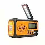 Tragbares Radio PNI DYN300, mit Dynamo, Solarladung, Taschenlampe, Powerbank 4000 mAh, SOS, IPX3, Orange