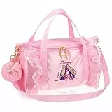 VALICLUD Balletttanztaschen Mit Pom Pom Schlüsselanhänger Für Mädchen Gymnastikhandtasche