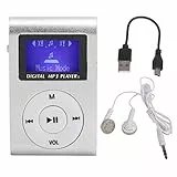 MP3-Player, Tragbarer -MP3-Musik-Player Sport Back-Clip-LCD-Bildschirm MP3-Unterstützung 32 GB Speicherkarte mit Kopfhörer und USB-Kabel(Silber)