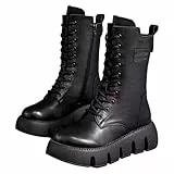 Holdes Modestiefel bis zur Wadenmitte,Anti-Rutsch-Schnürstiefel für Damen - Modische Stiefel mit verdicktem, warmem Plüsch, Wintergeschenk für Familienfreunde