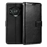 PU Leder Handyhülle Kompatibel mit Doogee S118, Klapphülle mit Kartenfächern, Magnetverschluss und Rundumschutz mit Standfunktion (Schwarz)