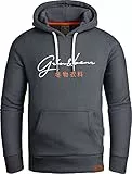 Grin&Bear Hoodie Herren Sweatshirt GEC703 Stahlgrau L