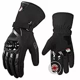 KEMIMOTO Winter Motorradhandschuhe, geprüfte Motorradhandschuhe,Motorrad Handschuhe Winter, Touchscreen Handschuhe, Wasserdicht, für Motorradfahren, Skifahren, Roller