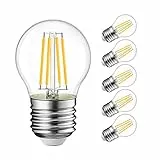 LVWIT 4W E27 Filament LED Edison Lampe G45, 2700K Warmweiß, Ersatz für 40W Glühlampe, ultrahell 470 lm, nicht dimmbar, Rustikalampe Filamentstil klar (6er Pack)