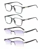 DASHUI 4 Stück Zoom Brille Set, Intelligente Brille mit Automatischer Dioptrien-Einstellung für Damen und Herren, Blaulicht Smart Glasses für Digitale Geräte und Outdoor
