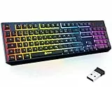 KLIM Chroma Wireless Gaming Tastatur Kabellos QWERTZ DE – RGB Beleuchtet, Leise & Ergonomisch, Langlebig & Wasserdicht – Für PC, Mac, PS4, PS5 – Schwarz