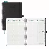 BEZEND Kalender 2026 2027 Wochenplaner A5,18-Monate Juli 26-Dez 27,BuchKalender Ringbuch PU-Leder Softcover 1 Woche 2 Seiten mit Stifthalter, Schwarz