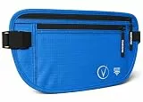Vantamo Bauchtasche Damen Ultraflach mit RFID-Schutz, Geldgürtel für Reisen mit 2 Fächer und Verstellbarem Gurt, Hüfttasche Herren für Laufen und Wandern Passt für Reisepass, Bargeld und Telefon