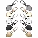 10 Stück Reißverschluss Zipper, Reißverschluss Anhänger Herzförmiger Reißverschlusszieher Metall Reißverschlüsse Ersatz Reißverschlüsse Reparatur Set für Jacken, Rucksäcke