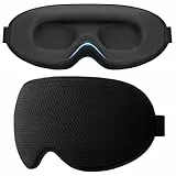 Gritin Schlafmaske für Seitenschläfer Herren & Damen Bequem, Upgrade 3D Schlafbrille mit Verstellbar Gummiband, Atmungsaktive Lichtblockierend, Ergonomische Augenmaske für Nickerchen, Flugzeug usw.