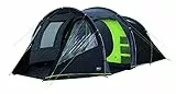 High Peak Tunnelzelt Paros 5, 5 Personen Campingzelt, Wohn-/Stauraum mit Zeltboden, geräumiges Festivalzelt mit Stehhöhe, Familienzelt mit 2 Eingängen, Moskitotür, doppelwandig, 4.000 mm wasserdicht